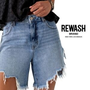 Sz 28 Bermuda Distressed Cotton Shorts by Rewashed Denim